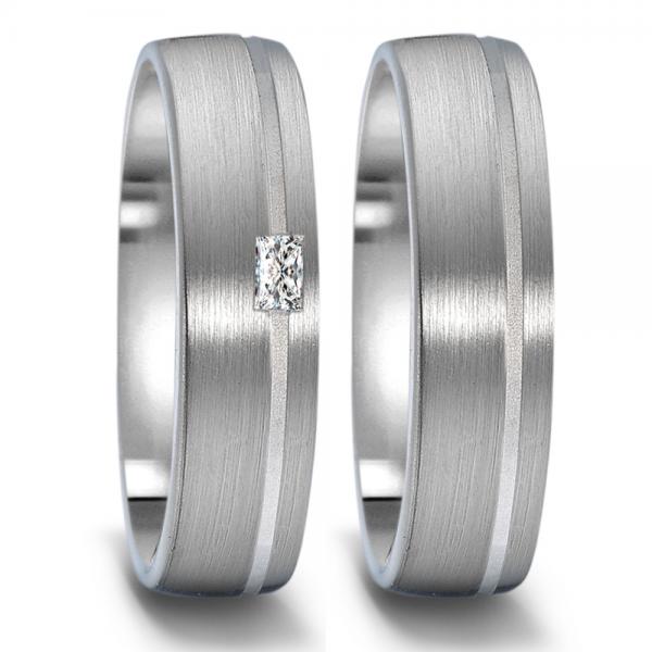 Weidner Trauringe Weissgold 62139 + 72139